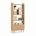 Bücherregal mit Schrank Eicheoptik Spanplatte Rechteckig 80 x 35 x 180 cm