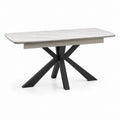 Ausziehbarer Esstisch Weiß Keramik Rechteckig 160-200 x 90 x 76 cm