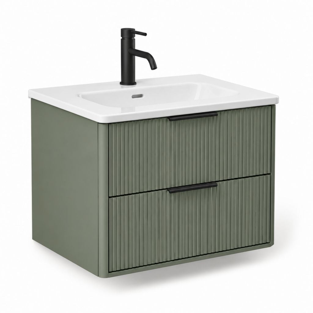 Waschtischunterschrank mit Waschbecken Grün MDF rechteckig 60 x 46 x 50 cm