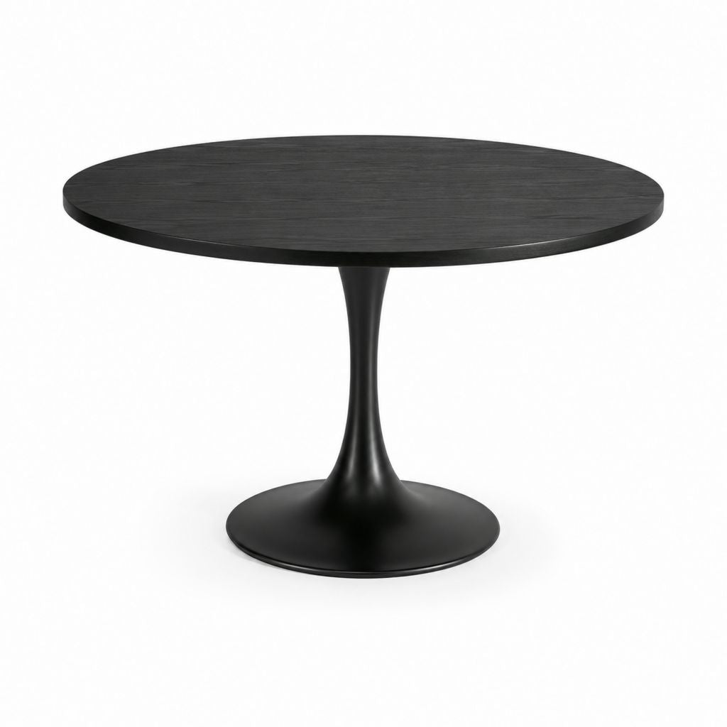 Esstisch Schwarz MDF Stahl rund Ø 100 cm Höhe 73 cm
