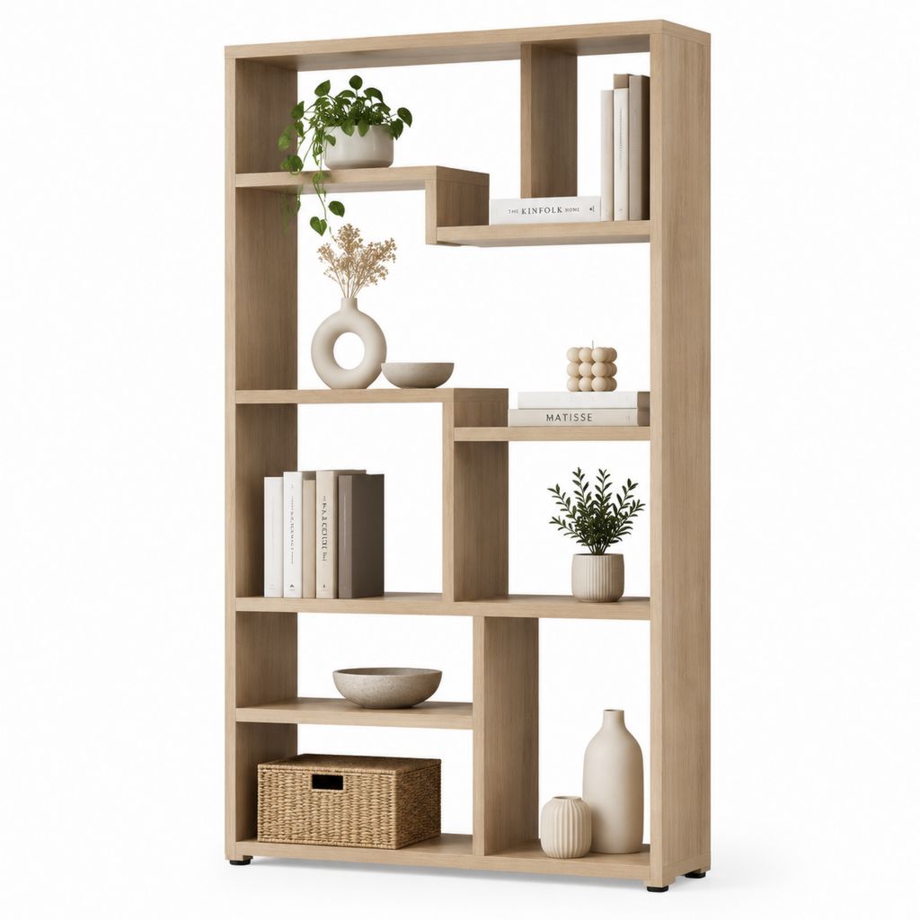 Bücherregal Standregal Eiche hell aus melaminbeschichteter Spanplatte rechteckig 80 x 30 x 180 cm